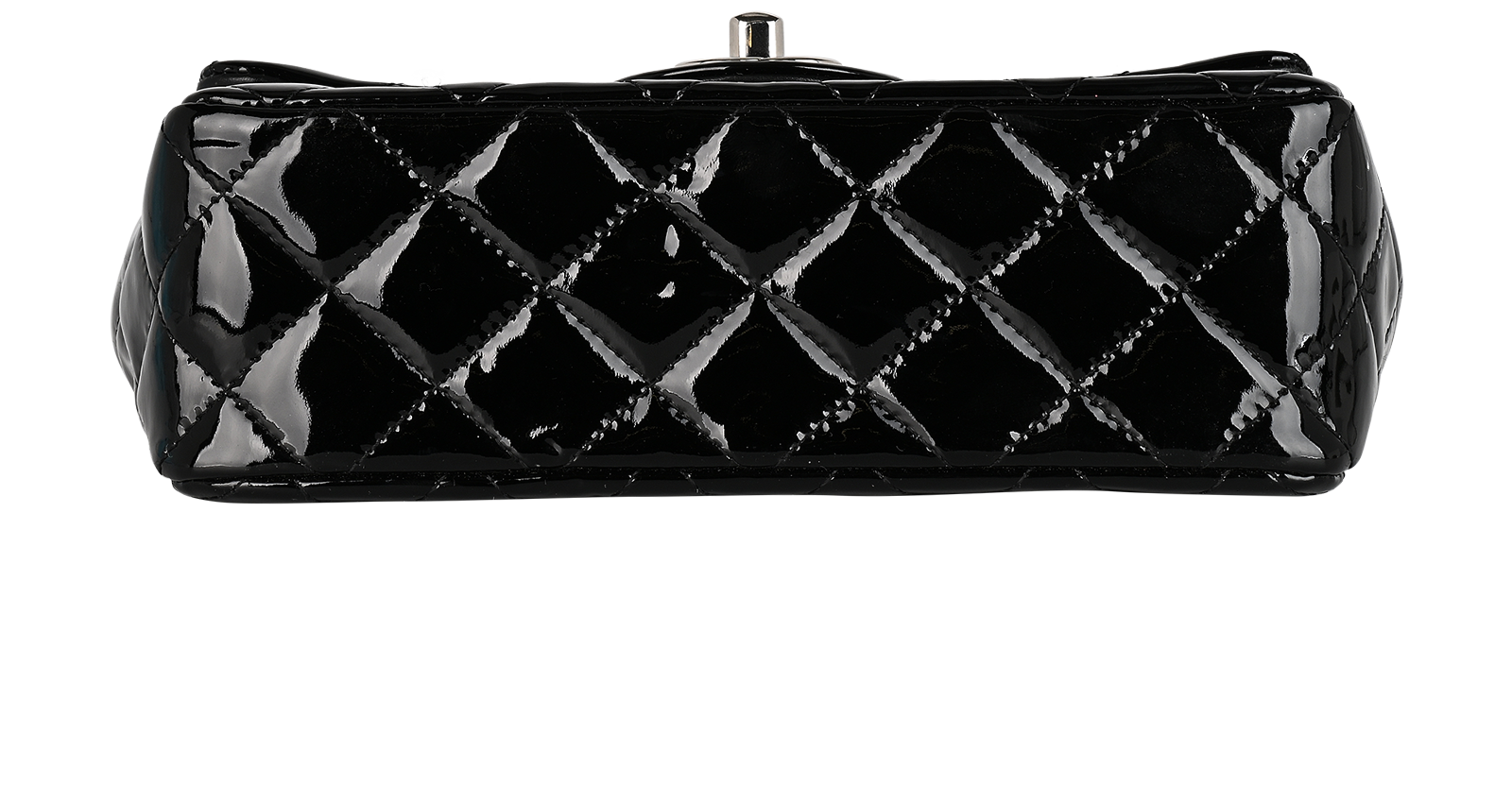 Mini Rectangular Single Flap, &pound;3,100, Handbags, Black, Patent Leather, Top view